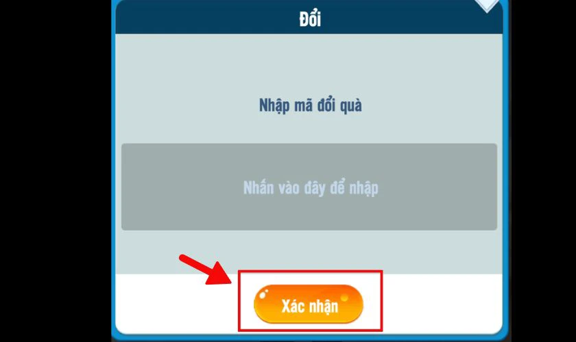 Nhấn nút xác nhận để nhận thưởng về tài khoản