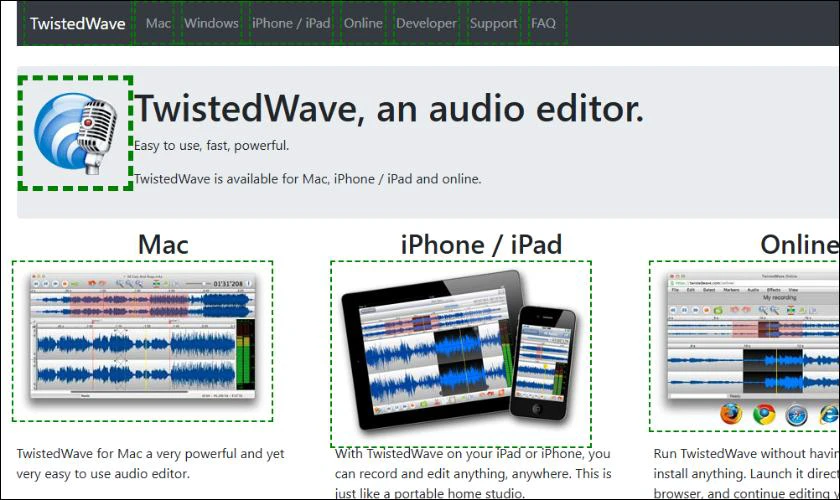 twistedwave.com là một trong những công cụ chỉnh nhạc cụ trên Google