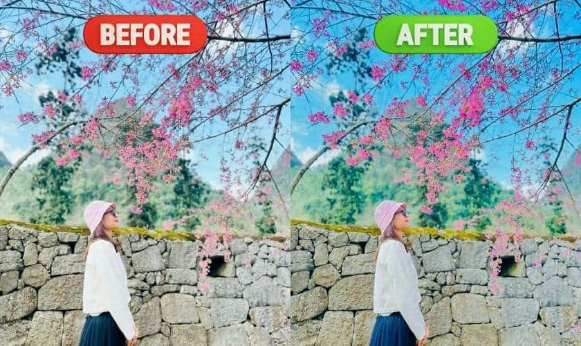 Công thức chỉnh màu Lightroom tone nắng vàng tím pastel