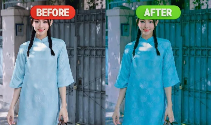 Công thức chỉnh màu Lightroom hot mùa Tết tone xanh sáng