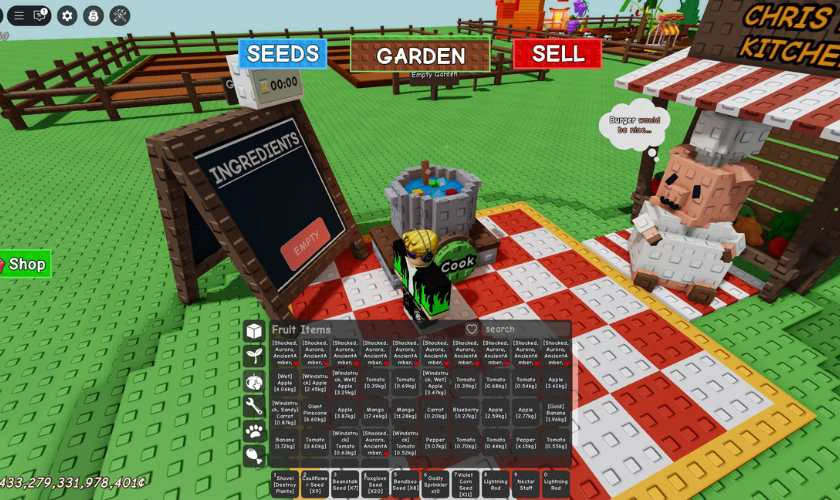 Cách nấu ăn trong Grow a Garden đơn giản