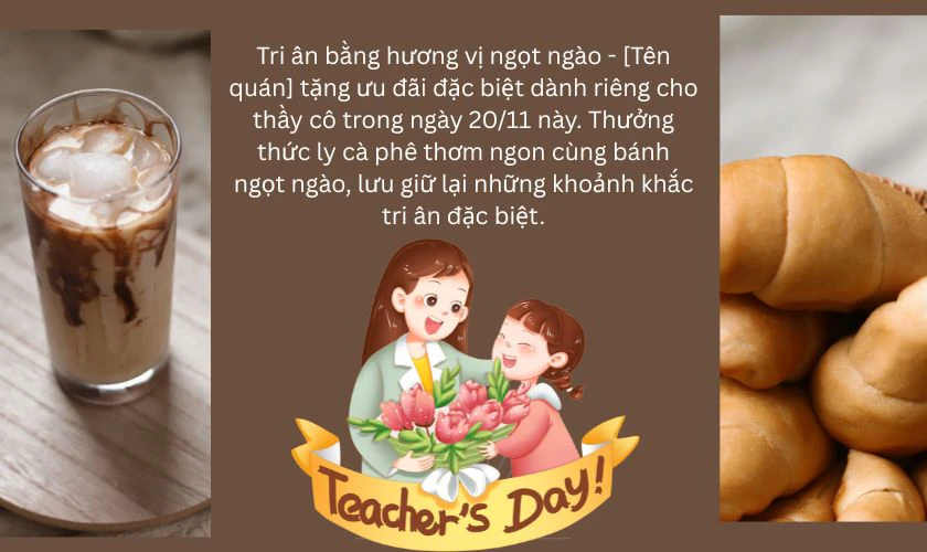 Content chủ đề ngày Nhà giáo cho quán cafe