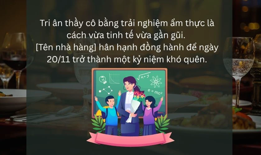 Content hay chủ đề ngày Nhà giáo cho nhà hàng