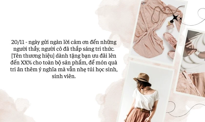 Content hay chủ đề ngày Nhà giáo cho ngành thời trang