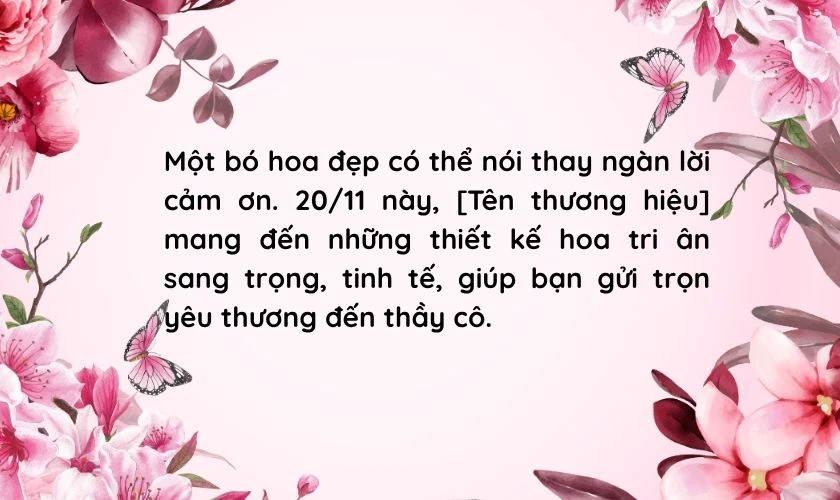 Content 20/11 cho cửa hàng hoa