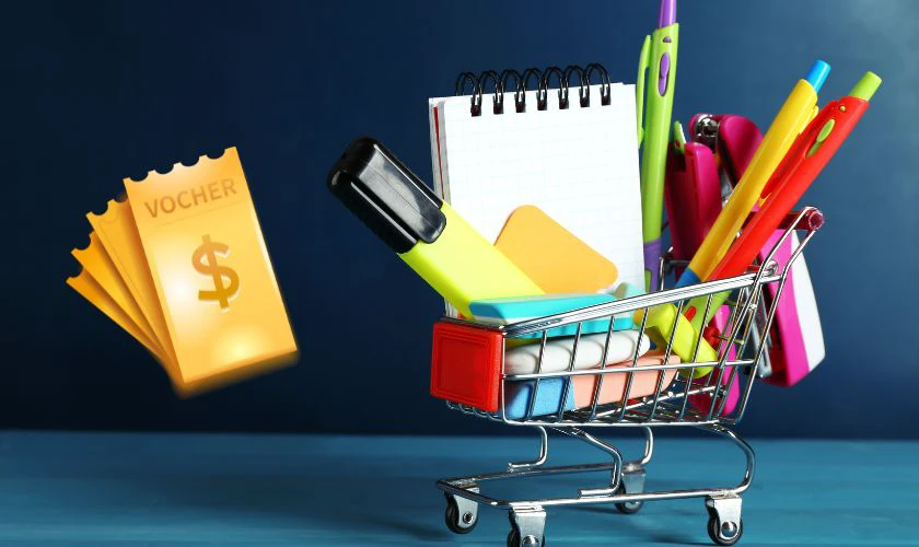 Tặng voucher giảm giá văn phòng phẩm khi mua sắm ngày 20/11