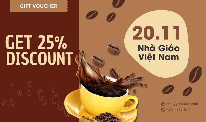 Mẫu content cho cửa hàng cà phê nhân ngày Nhà giáo Việt Nam