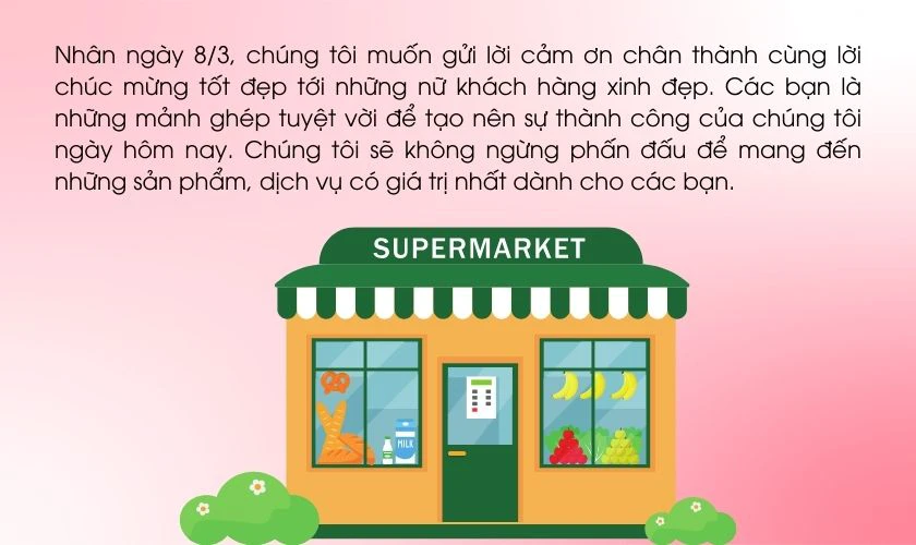 Content 8/3 cho siêu thị, tạp hóa