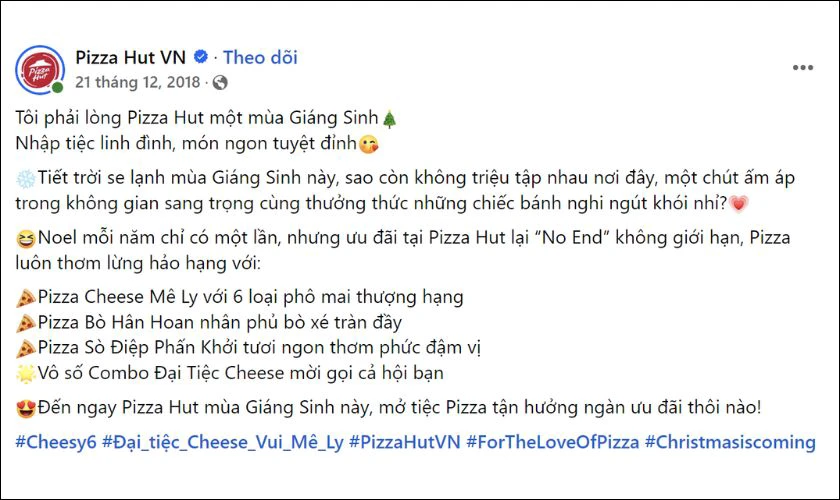 Mẫu content Giáng sinh cho các thương hiệu F&B