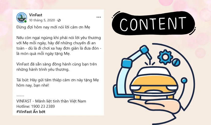 Content Ngày của Mẹ cho thương hiệu ô tô, xe máy