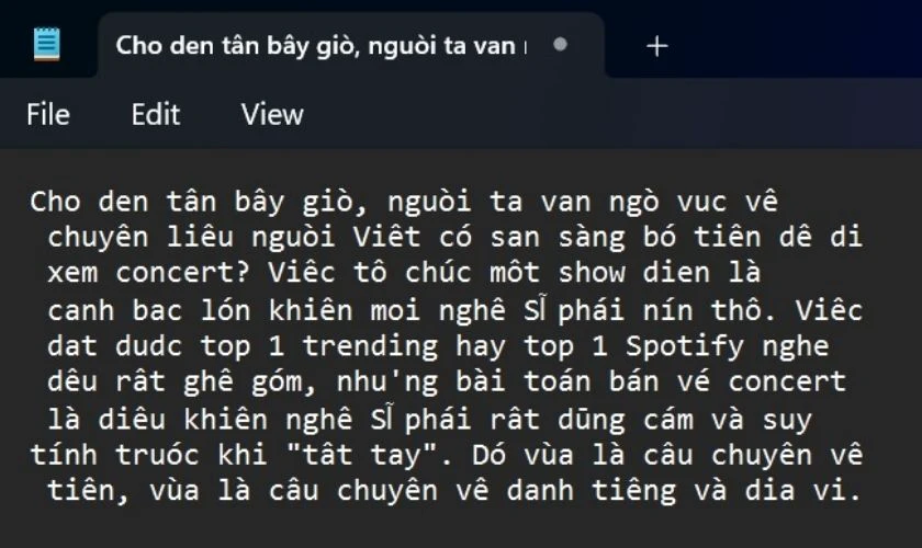 Dán văn bản vào nơi bạn muốn bằng cách nhấn CTRL + V