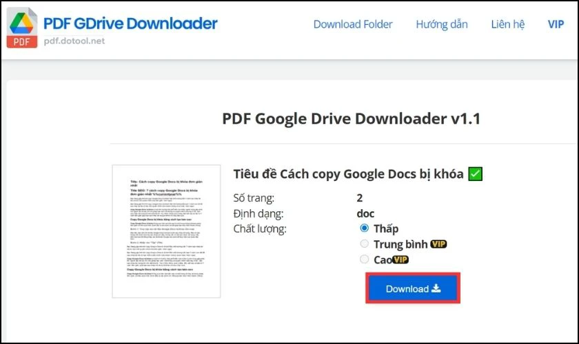 Chọn Download