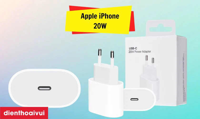 Sạc nhanh Apple iPhone 20W Type-C PD MHJE3ZA