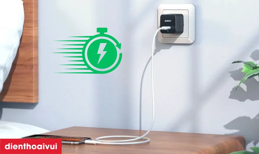 Power Delivery 2 chiều 18W, sạc nhanh 50% trong 30 phút