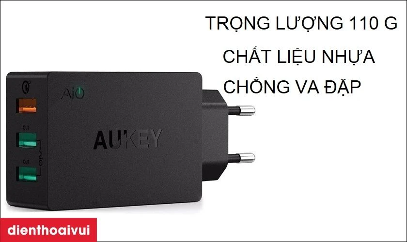 Đặc điểm của củ sạc 3 cổng ra USB-A 42W Aukey PA-T14