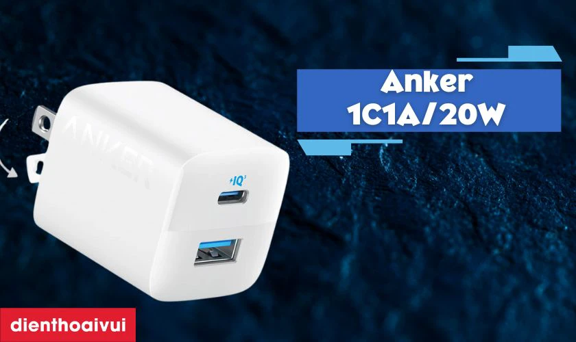 Củ sạc nhanh Anker 2 cổng 1C1A/20W A2348