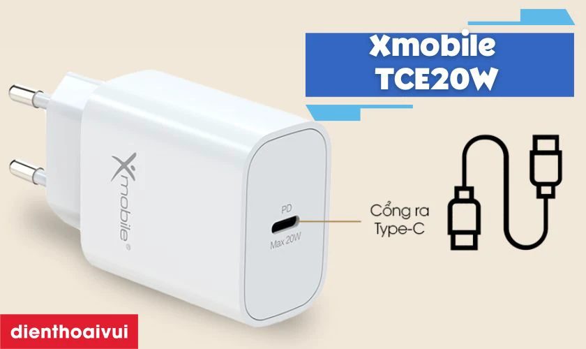 Củ sạc Type C PD 20W Xmobile TCE20W