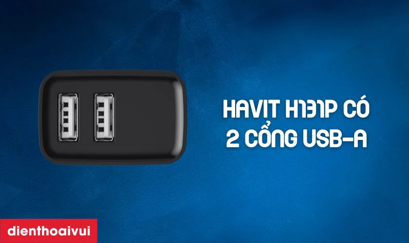 Đặc điểm của củ sạc Havit 2 cổng USB-A 12W H131P