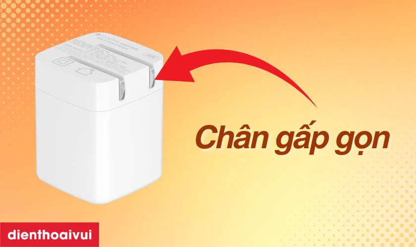 Thiết kế nhỏ gọn, chân cắm có thể gập