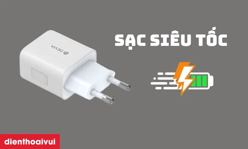 Đặc điểm của Củ Sạc Nhanh Devia 1 Cổng PD (EU, 20W) Trắng