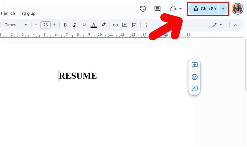 Cách chia sẻ CV Template Google Docs