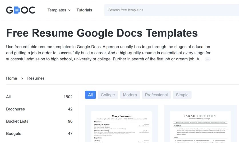 Cách sử dụng CV Template Google Docs đơn giản