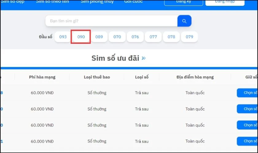 Đặt mua Online tại nhà qua trang Website MobiFone