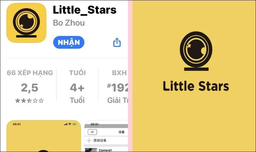Vào App Store và tải ứng dụng Little Stars về máy