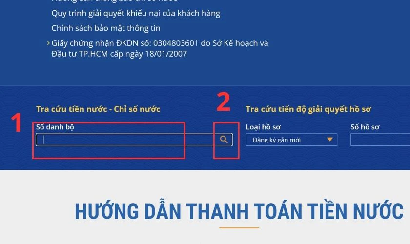 Nhập Mã khách hàng và nhấp vào biểu tượng tìm kiếm