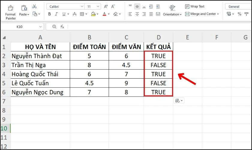 Công thức và cách dùng hàm AND 2 điều kiện trong Excel 