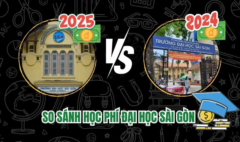 So sánh học phí Đại học Sài Gòn 2025 với 2024