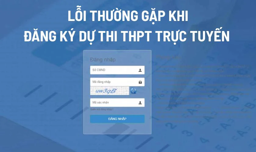 Lỗi thường gặp khi đăng ký dự thi