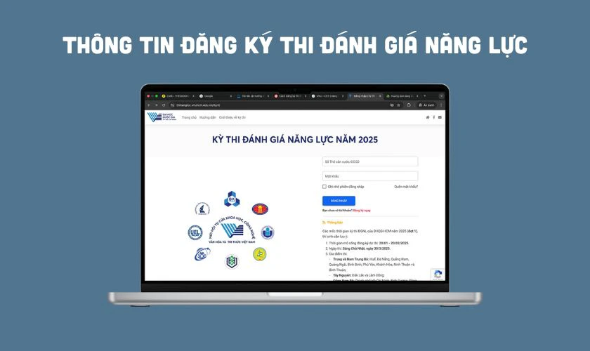 Đăng ký thi Đánh giá năng lực 2025 cần thông thi gì?