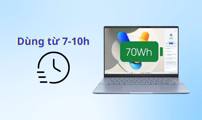 Đánh giá Asus Vivobook S 14 về dung lượng pin