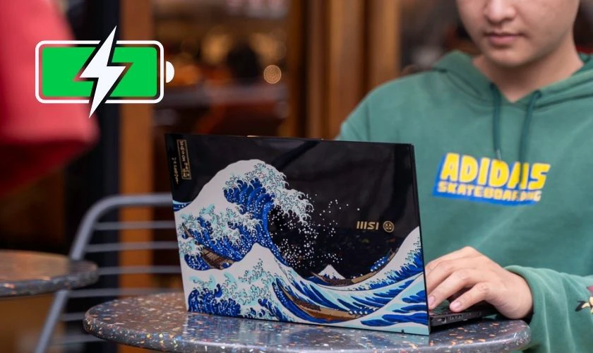 Đánh giá hiệu năng MSI Prestige 13 AI+ Ukiyoe Edition: Thời lượng pin