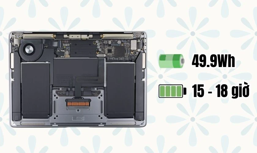 MacBook Air M1 gây ấn tượng mạnh về dung lượng pin