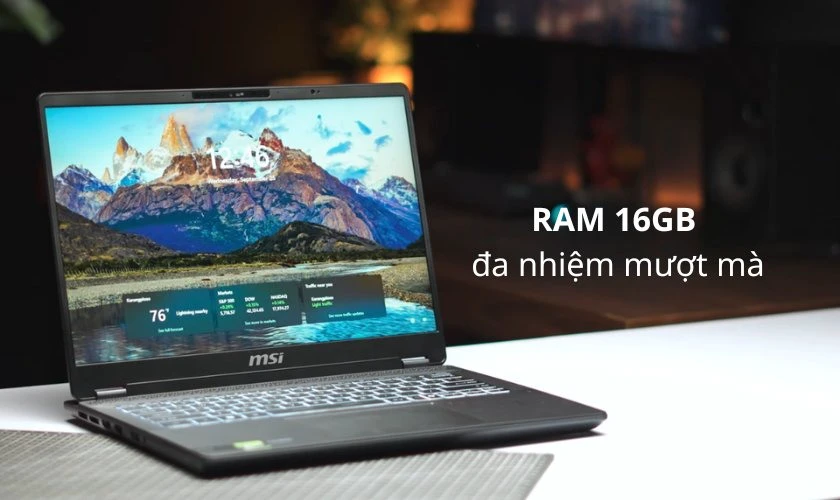 RAM 16GB đa nhiệm mượt mà