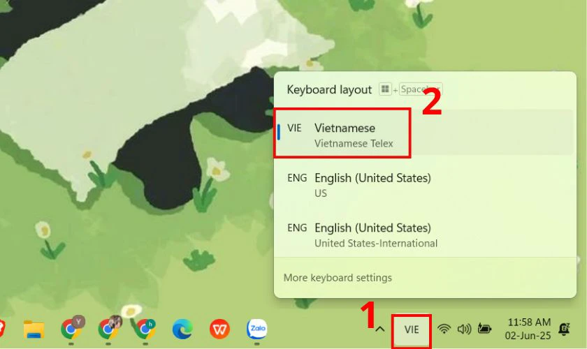 Sửa lỗi đánh số ra chữ 1 - ă 2 - â 3 - ê 3 - ê 4 - ô bằng Taskbar