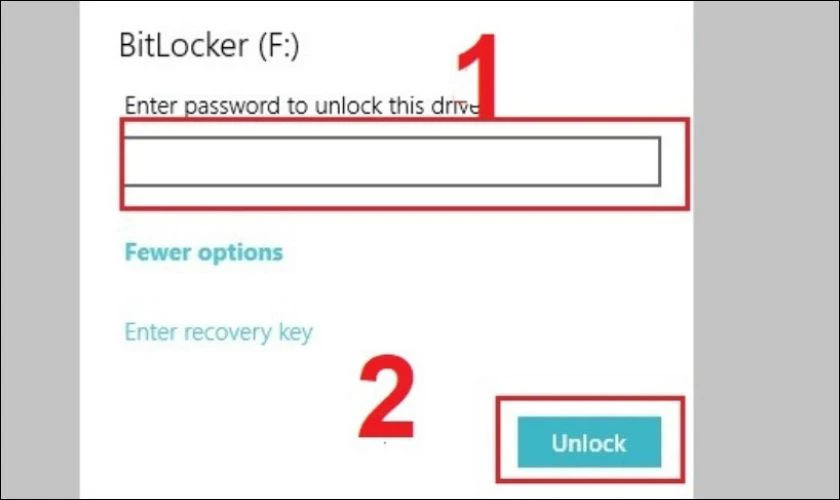 Hướng dẫn cách mở khóa sau khi đặt mật khẩu bằng BitLocker