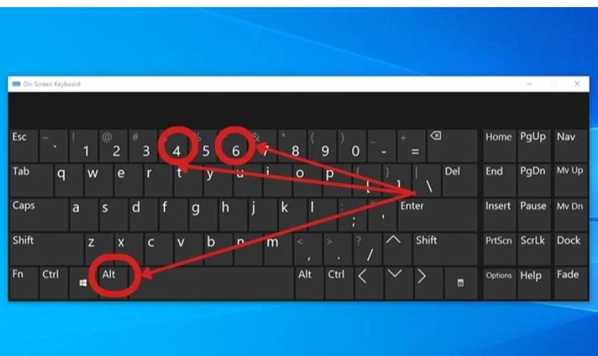 Sử dụng tổ hợp phím Alt + 64