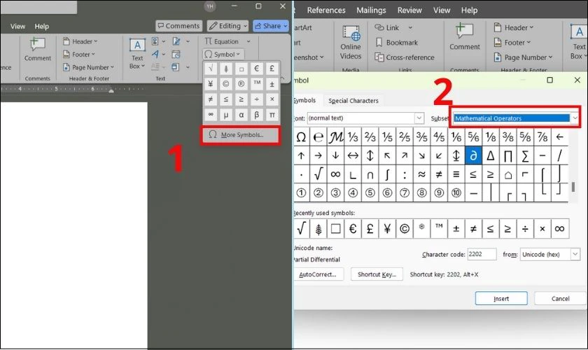 Cách gõ dấu căn bậc 2 trong Word