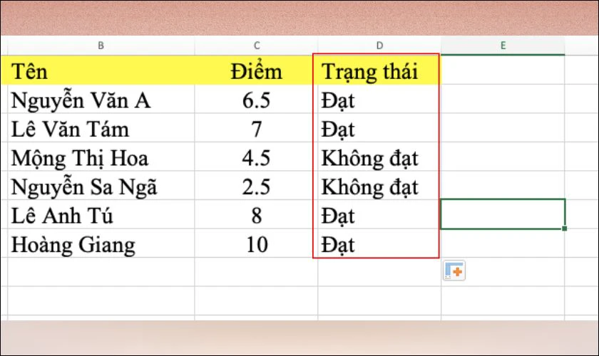 Nhấn Enter và kéo dữ liệu xuống hết để áp dụng hết công thức