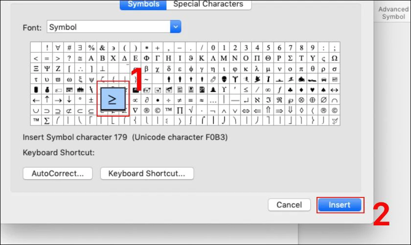 Hướng dẫn gõ dấu lớn hơn hoặc bằng trong Word