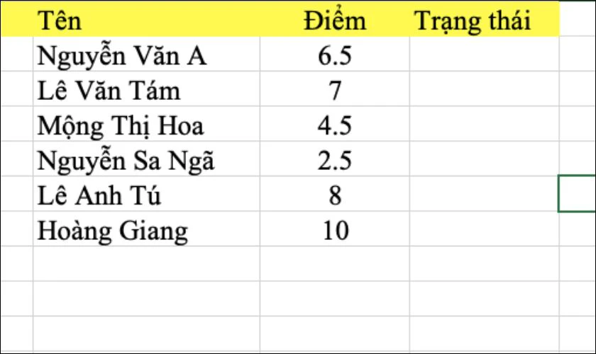 Cách viết dấu lớn hơn hoặc bằng trong công thức Excel