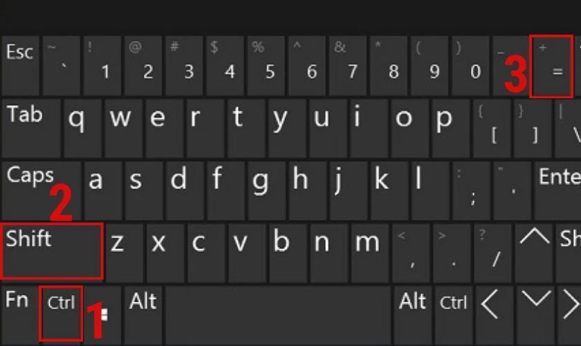 Thêm dòng bằng tổ hợp phím: Ctrl + Shift + Dấu +