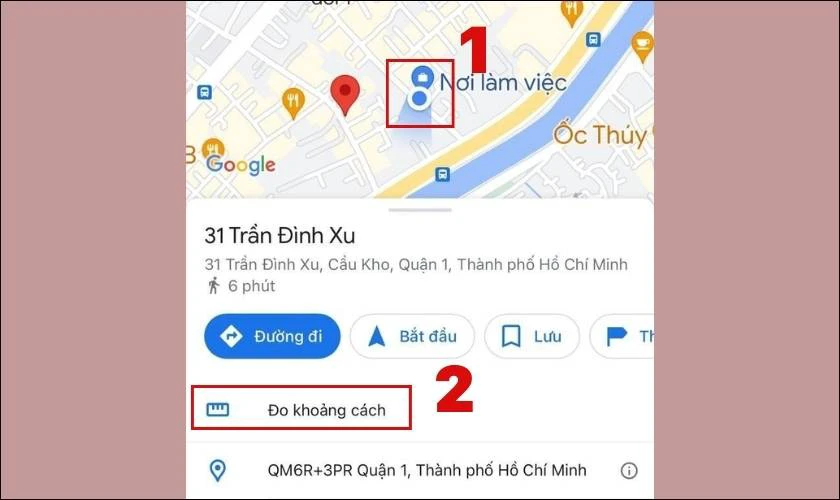 Cách đo khoảng cách trên Google Maps iPhone