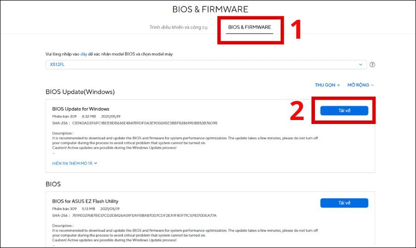 Cập nhật BIOS bản mới nhất cho máy ASUS