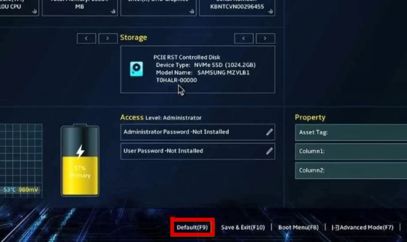 Khôi phục thiết lập BIOS