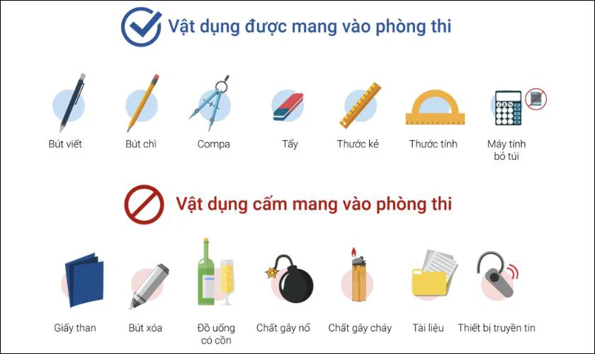 Đi thi tốt nghiệp cần mang theo những gì 2025