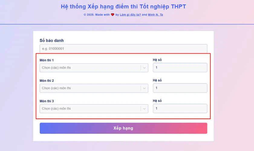 Điểm thi mình đứng thứ mấy toàn quốc ranking2025.tnminh.com: Bước 4